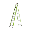 escalera de 3.65 m capacidad máxima de 170 kg, inclinada, de fibra de vidrio con almohadilla de pared giratoria.