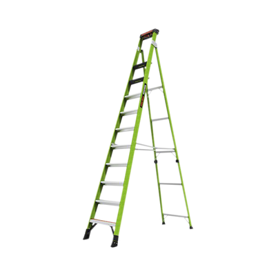 escalera de 3.65 m capacidad máxima de 170 kg, inclinada, de fibra de vidrio con almohadilla de pared giratoria. escalera de 3.65 m capacidad máxima de 170 kg, inclinada, de fibra de vidrio con almohadilla de pared giratoria.