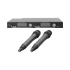 kit de microfonía inalámbrico | 2 micrófonos de mano | receptor uhf | pantalla lcd | 200 canales | gran cobertura