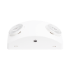 luz de emergencia dual led ultra compacta/150 lúmenes/luz fría/batería de respaldo incluida/botón de test.