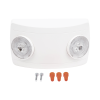 luz de emergencia dual led ultra compacta/150 lúmenes/luz fría/batería de respaldo incluida/botón de test.
