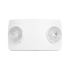 luz de emergencia dual led ultra compacta/150 lúmenes/luz fría/batería de respaldo incluida/botón de test.