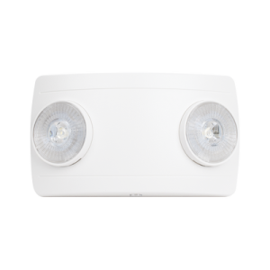 luz de emergencia dual led ultra compacta/150 lúmenes/luz fría/batería de respaldo incluida/botón de test.