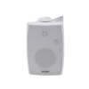 altavoz de pared de 2 vías | woofer 4in + 1.5in | 2.5w 20w | para sistemas 70/100v y 8 ohms | material abs | rejilla y bracket de metal | color blanco