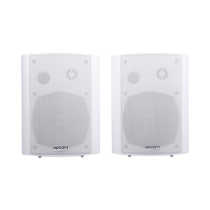 altavoces amplificada de montaje en pared 5"+1.5" | rms 20w@8ohms y pasivo 20w | material abs | reja metálica | bracket de metal | color blanco