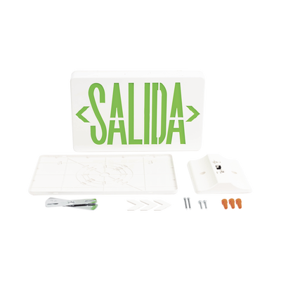 letrero led dual de salida universal con alto brillo/uso en pared, lateral o techo/batería de respaldo incluida. letrero led dual de salida universal con alto brillo/uso en pared, lateral o techo/batería de respaldo incluida.