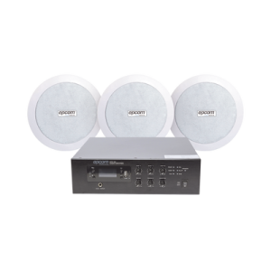 kit de amplificador de 120w para escritorio | 3 altavoces de plafón de 5.5in | 3.75 30w | sistema 70/100v