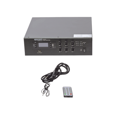 mini amplificador de audio mezclador | 240w rms | sistema 70/100v | mp3 | tuner | bluetooth | musica ambiental y voceo mini amplificador de audio mezclador | 240w rms | sistema 70/100v | mp3 | tuner | bluetooth | musica ambiental y voceo
