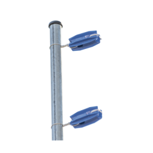 aislador de color azul para postes de esquina de alta resistencia con anti uv de uso en cercos eléctricos