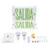 letrero de emergencia led dual de salida con luz de emergencia/montaje universal (pared, lateral o techo)/batería de respaldo incluida