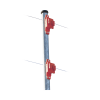 aislador de paso color rojo reforzado para cercos eléctricos, resistente al clima extremoso