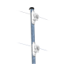 aislador de paso blanco reforzado para cercos eléctricos, resistente al clima extremoso