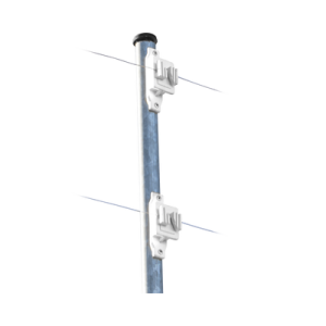 aislador de paso blanco reforzado para cercos eléctricos, resistente al clima extremoso