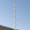 aislador de paso color amarillo reforzado para cercos eléctricos, resistente al clima extremoso