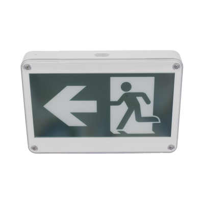 letrero exterior de señalización salida "hombre corriendo"/ alto brillo / uso en pared, lateral o techo / batería de respaldo incluida con hasta 120 minutos de duración letrero exterior de señalización salida "hombre corriendo"/ alto brillo / uso en pared, lateral o techo / batería de respaldo incluida con hasta 120 minutos de duración