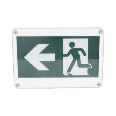 letrero exterior de señalización salida "hombre corriendo"/ alto brillo / uso en pared, lateral o techo / batería de respaldo incluida con hasta 120 minutos de duración letrero exterior de señalización salida "hombre corriendo"/ alto brillo / uso en pared, lateral o techo / batería de respaldo incluida con hasta 120 minutos de duración