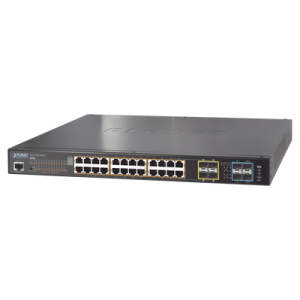 switch administrable l2+ stack de 24 puertos poe+ 802.3at + 2 puertos 10g sfp /440w