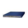 switch administrable stacking capa 3, 48 puertos poe gigabit 802.3at, 6 puertos sfp de 10 g, incluye fuente redundante de 55 v cc