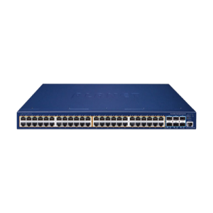 switch administrable stacking capa 3, 48 puertos poe gigabit 802.3at, 6 puertos sfp de 10 g, incluye fuente redundante de 55 v cc
