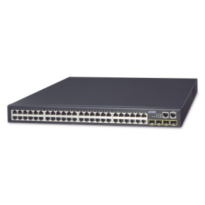 switch stack administrable capa 3 de 48 puertos 1gbps + 4 puertos sfp 1gbps throughput 77 mpps