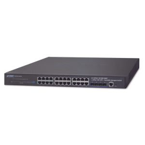 switch administrable capa 3, 24 puertos 10/100/1000t + 4 puertos 10g sfp+, apilable