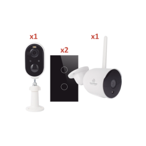 (wifi) kit 2 camaras wifi y 2 apagadores inteligentes wifi