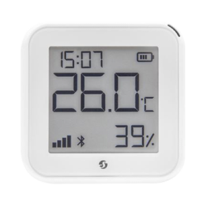 pantalla sensor de temperatura y humedad, inteligente e inalámbrico, integrable a la app de shelly.
