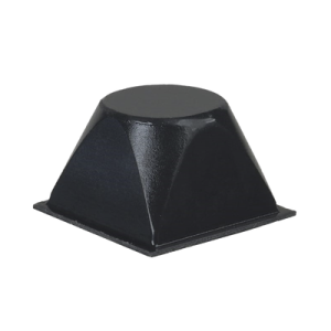 base cuadrada cónica negra de poliuretano, 20.5 x 20.5 x 13 mm.