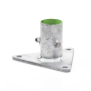 base triangular para mástil de 1" a 2" con opresores. galvanizado por inmersión en caliente.