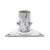 base triangular para mástil de 1" a 2" con opresores. galvanizado por inmersión en caliente.