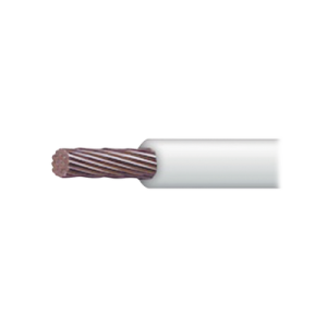 cable 18 awg color blanco,conductor de cobre suave cableado. aislamiento de pvc, autoextinguible. bobina 100 mts
