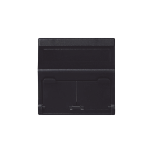 (kb80md64/14) placa voz y datos inclinada con guardapolvo y adaptador doble para rj45 keystone color grafito