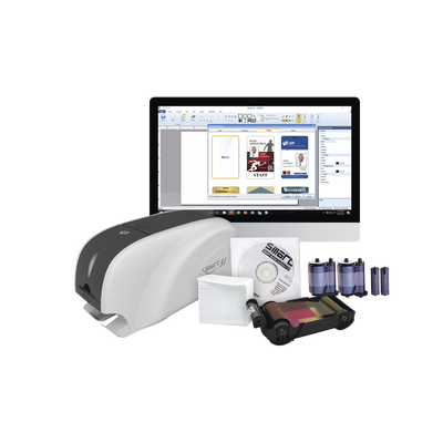 kit impresora de tarjetas pvc/ una cara /incluye: 2 x ribbons, 100 tarjetas pvc, software, kit limpieza, garantia 3 años, mascara de seguridad uv kit impresora de tarjetas pvc/ una cara /incluye: 2 x ribbons, 100 tarjetas pvc, software, kit limpieza, garantia 3 años, mascara de seguridad uv