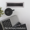 caja para instalación en escritorio para voz, datos o contactos eléctricos / capacidad para 6 módulos / salida de cables "posterior" / los módulos se adquieren aparte / (kfc136/14cy)