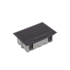 caja para instalación en pavimento para voz, datos o contactos eléctricos / capacidad para 4 módulos / espacio embellecedor en la tapa / profundidad ajustable de 70 a 100 mm / los módulos se adquieren aparte / incluye registro