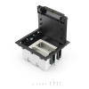 caja para instalación en piso falso para voz, datos o contactos eléctricos / capacidad para 2 módulos / espacio embellecedor en la tapa / profundidad ajustable de 90 a 120 mm / los módulos se adquieren aparte / (sf210/14cy)