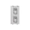 placa plana de voz y datos con guardapolvo para 2 rj45 / color blanco / 2 puertos para jacks keystone / compatible con cajas de pavimento sm cpav 2 y sm cpav 4 / modelo s76b/9