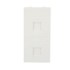 placa plana de voz y datos con guardapolvo para 2 rj45 / color blanco / 2 puertos para jacks keystone / compatible con cajas de pavimento sm cpav 2 y sm cpav 4 / modelo s76b/9