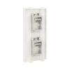 placa plana de voz y datos con guardapolvo para 2 rj45 / color blanco / 2 puertos para jacks keystone / compatible con cajas de pavimento sm cpav 2 y sm cpav 4 / modelo s76b/9