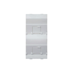 (s80bmd64/9) placa voz y datos inclinada con guardapolvo y adaptador doble para rj45 keystone