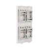placa plana de voz y datos con guardapolvo para 4 rj45 / color blanco / 4 puertos para jacks keystone / compatible con cajas de pavimento sm cpav 2 y sm cpav 4 / modelo s76c/9