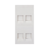 placa plana de voz y datos con guardapolvo para 4 rj45 / color blanco / 4 puertos para jacks keystone / compatible con cajas de pavimento sm cpav 2 y sm cpav 4 / modelo s76c/9