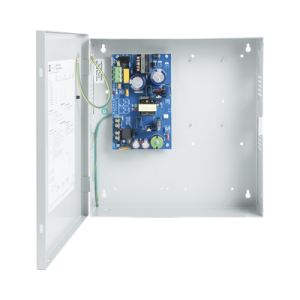 12 o 24 vcc @ 6 amp. / fuente de alimentación / 1 salida / capacidad de baterías de respaldo / requieren baterías