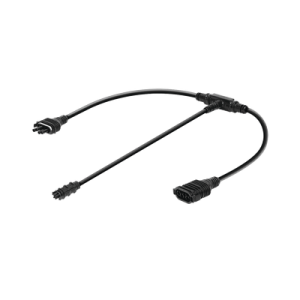 cable troncal "y". conecta paneles y dispositivos tales como microinversor y sistema de monitoreo en un conjunto.
