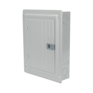 centro de carga monofásico 1 fase, 3 hilos para interruptores qp, de 12 polos 24 circuitos, 120/240vca, barras de aluminio 125 amp, nema 1, uso interior. incluye tapa.