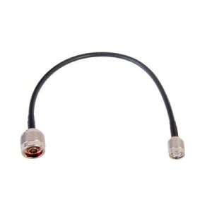 jumper de 30 cm fabricado con cable rg 58u sys, conector "n" y conector "tnc" en el otro extremo
