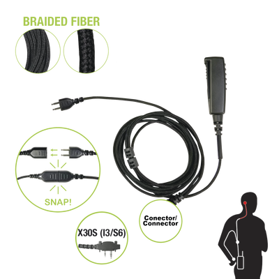 cable para micrófono audífono snap intercambiable con conector para radios icom con conector de 2 pines. cable para micrófono audífono snap intercambiable con conector para radios icom con conector de 2 pines.