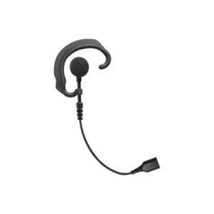 auricular de gancho para el oído (responder) con cable de fibra trenzada y conector snap. requiere micrófono de solapa de 1 o 2 hilos de la serie snap.