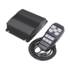 sirena vehicular de 100w de potencia, con controlador unimando para control de tonos, 4 salidas auxiliares y microfono