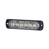 luz auxiliar de 12 led, rojo/azul, sae, bisel negro, lente transparente